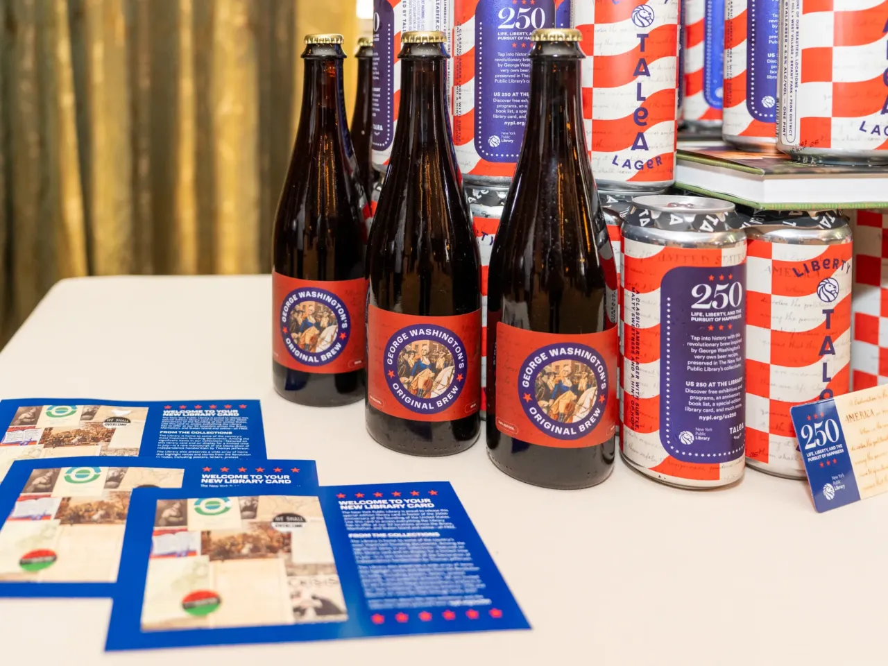 Can you taste history? We try George Washington's original beer 2 Beer brewed using Washington's original recipe is in the brown bottles; Talea's contemporary take is in the cans.
