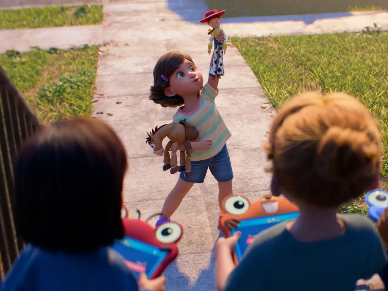 'Toy Story 5' gets at something very real: It's hard to keep kids off screens in summer 1 Bonnie's favorite toys, Jessie and Bullseye, want her to make friends.