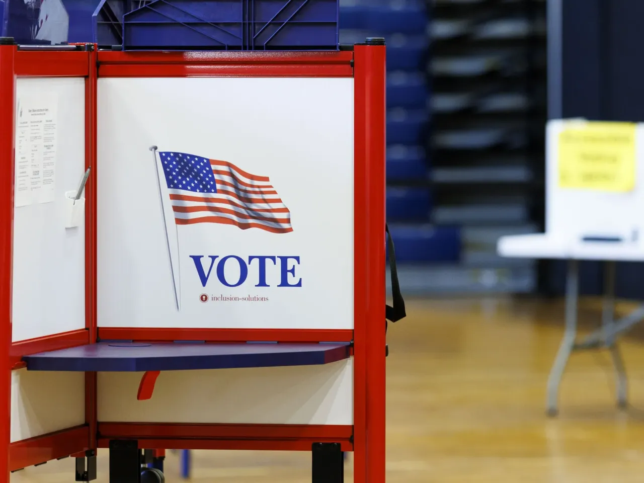 Voting booths in Bangor, Maine