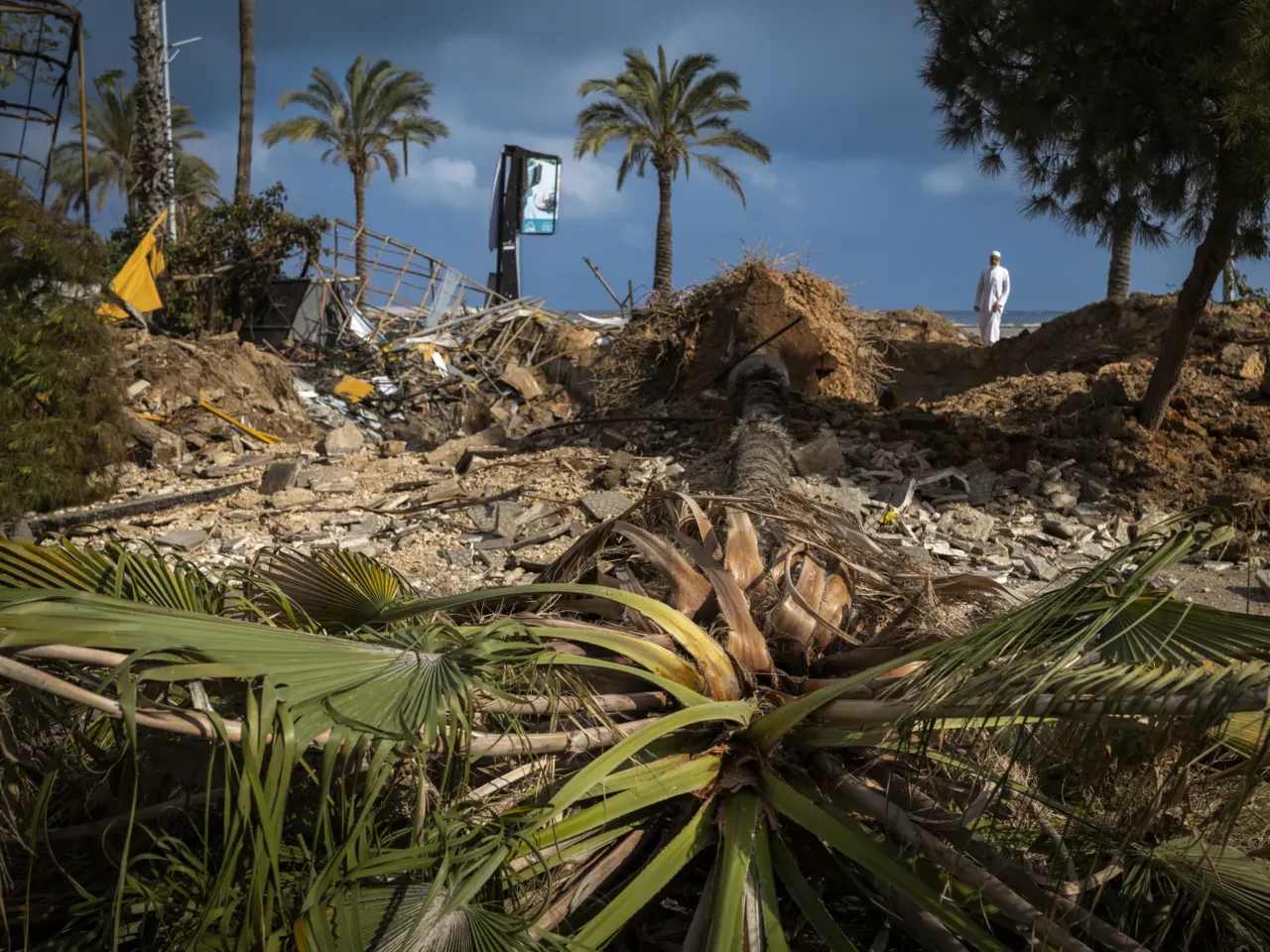 Lebanese struggle to get by in an ancient city under Israeli evacuation order 4 A trail of destruction is visible after Israeli airstrikes hit residential areas in Tyre on June 8.