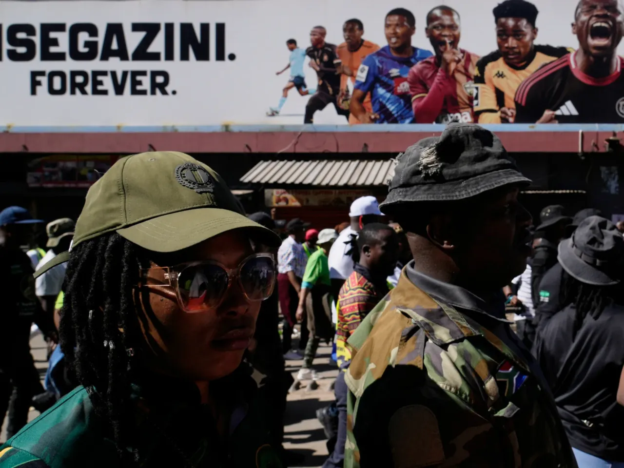 South Africans in Johannesburg protest against illegal migration on April 29.