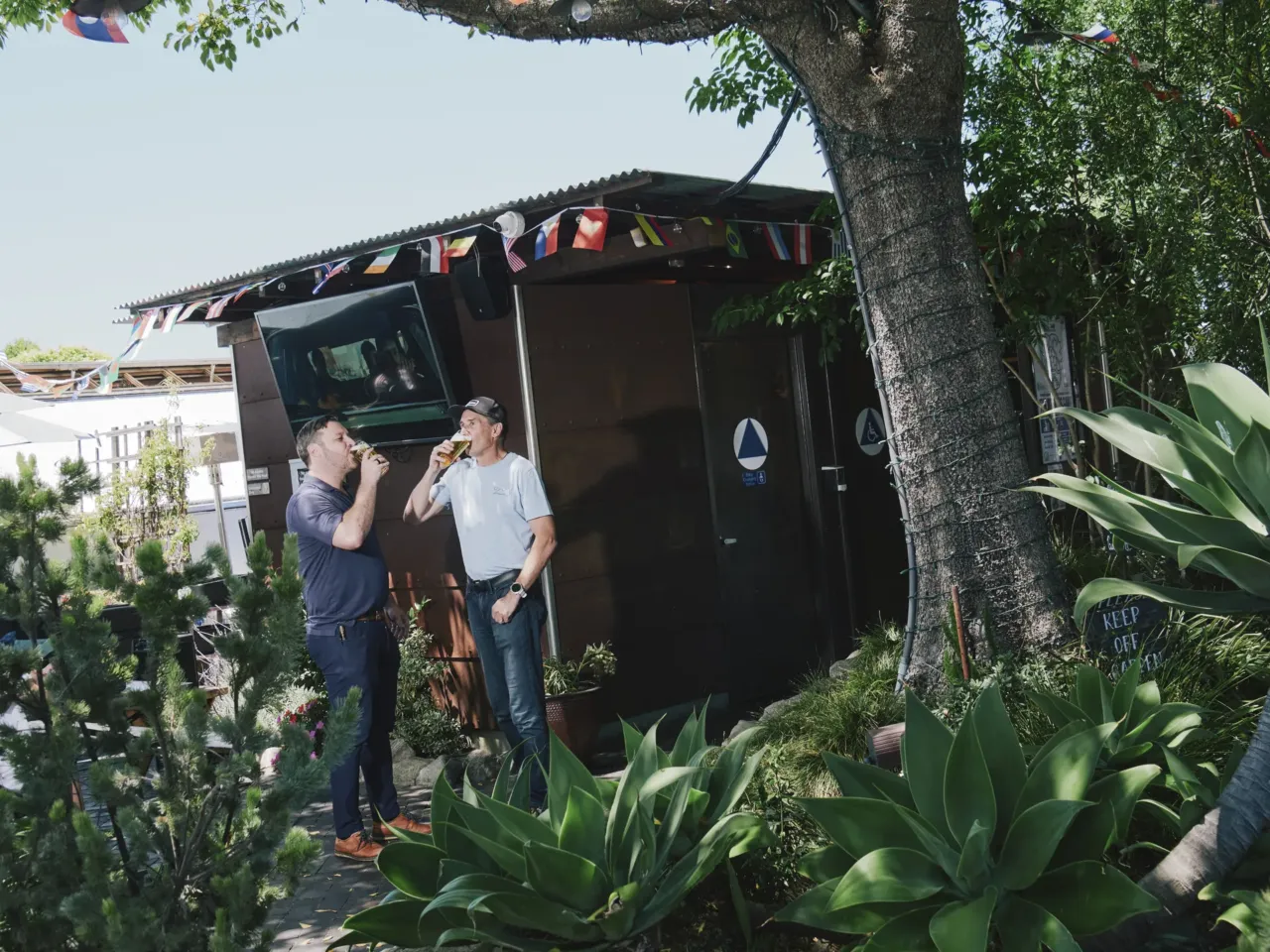3 World Cup rivals find 'Common Ground' in a cross-border beer 2 Headlands Brewing brewmaster Ryan Frank and CEO Austin Sharp share a Common Ground beer in Berkeley, Calif., ahead of the first World Cup game on June 11.