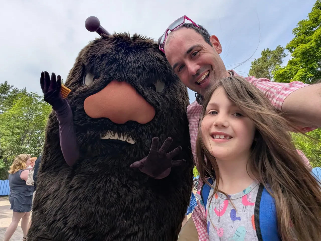 David Streever takes a selfie while on vacation with his daughter and a character at Moomin World in Finland. Homeland Security Investigations agents showed up at his house and then at a hotel he was staying at to discuss an email he sent to Todd Lyons, the former acting director of U.S. Immigrations and Customs Enforcement.