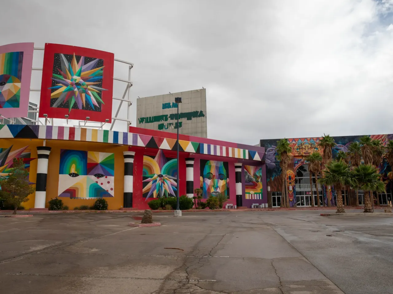 A family steps in to save the dying casino town of Primm, Nevada 3 The Prizm Outlets, formerly known as the Fashion Outlets of Las Vegas, featured stores like Coach and Michael Kors. Now artists have used it as a canvas for murals.