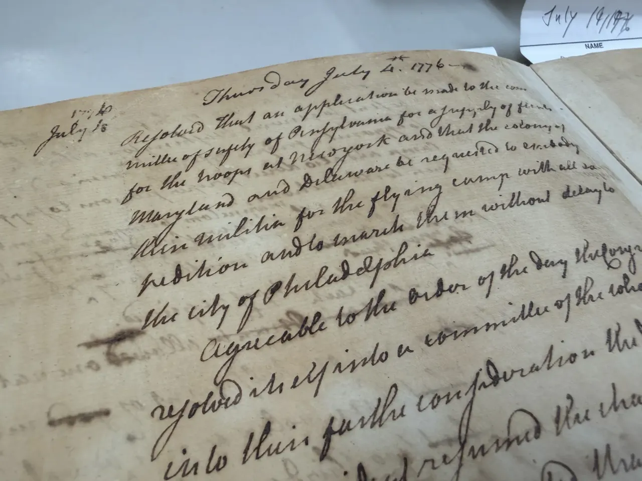 The Second Continental Congress wrote the Declaration. Is Congress today living up? 1 The entry for July 4, 1776 in one of the journals from the Second Continental Congress reports the approval of the Declaration of Independence.