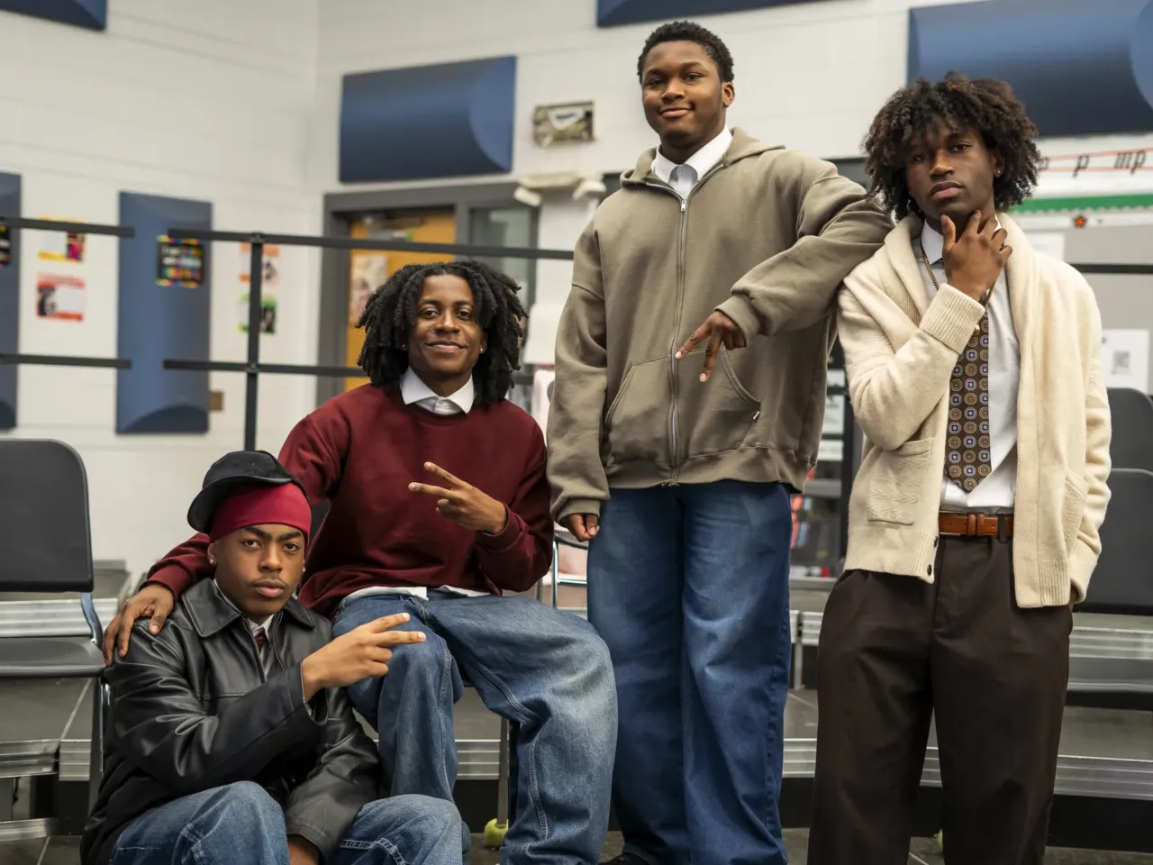 To Detroiters, Motown is more than just music 8 Jacob Borum, Jamaar Gatewood, Zion Robinson and Brian Howard pose for a portrait at Cass Technical High School in Detroit, Mich. on April 30, 2026. They formed a singing group, VLVT (pronounced velvet), where they regularly cover Motown hits from Boyz II Men, The Temptations and more.