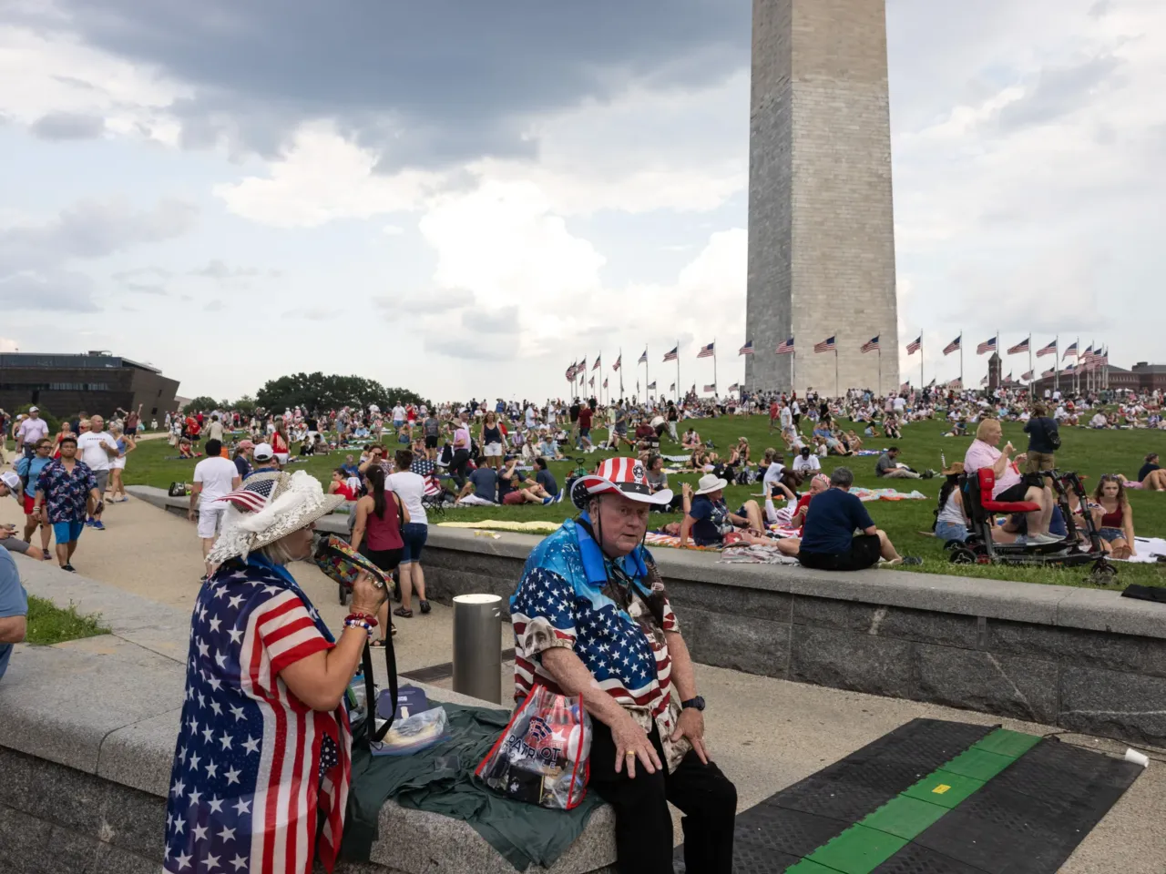 Extreme heat on Independence Day will be America's new normal, experts say 1 People sit near the Washington Monument ahead of the "Salute to America 250" rally on the National Mall on Saturday in Washington, D.C.