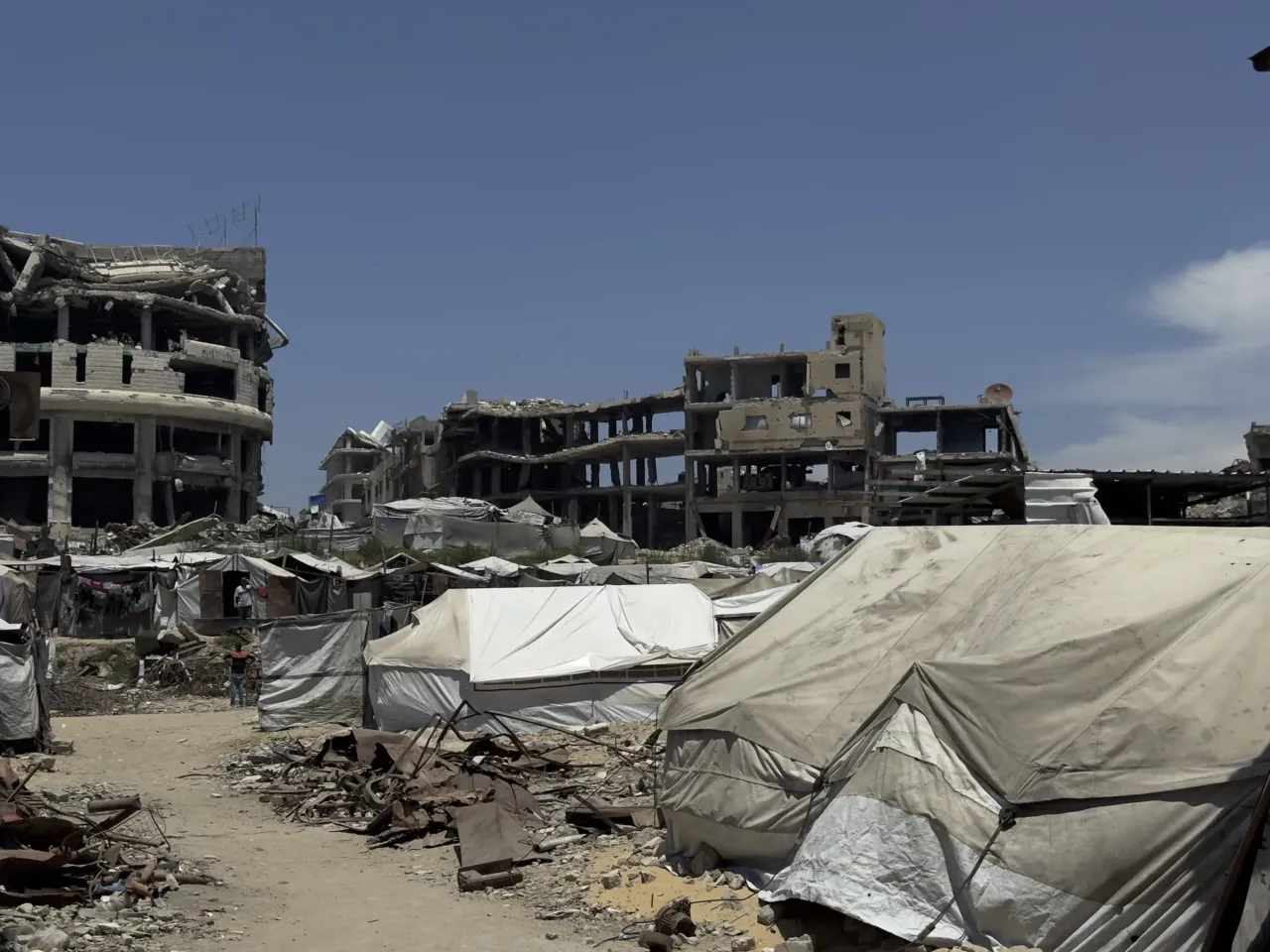 9 months into a ceasefire, Israel now controls nearly 70% of Gaza 4 Tents stand amid the rubble of destroyed homes in al-Shujaiya, Gaza Strip, where displaced families endure harsh living conditions inside a new orange zone with nowhere else to go, on May 31.
