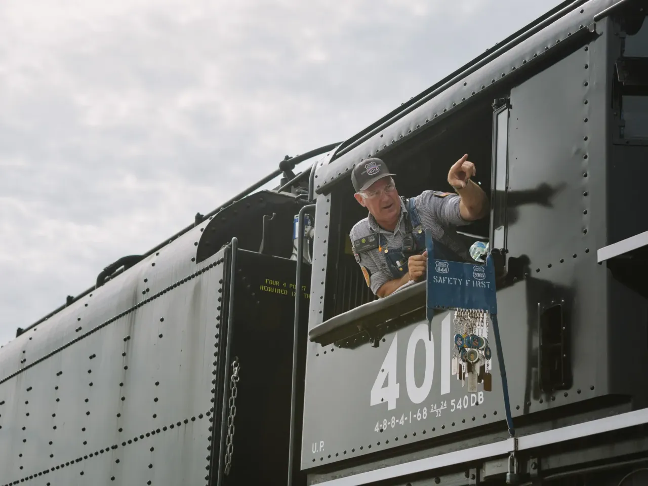 The biggest steam locomotive is whistle-stopping across the U.S. 4 Ed Dickens, the senior manager of Union Pacific Heritage Operations, looks out to the crowd of attendees from Union Pacific's Big Boy No. 4014, the world's largest operating steam engine locomotive, during a stop in Philadelphia. Dickens is the head the steam program at Union Pacific, and was responsible for the leading the team to restore Big Boy No. 4014.