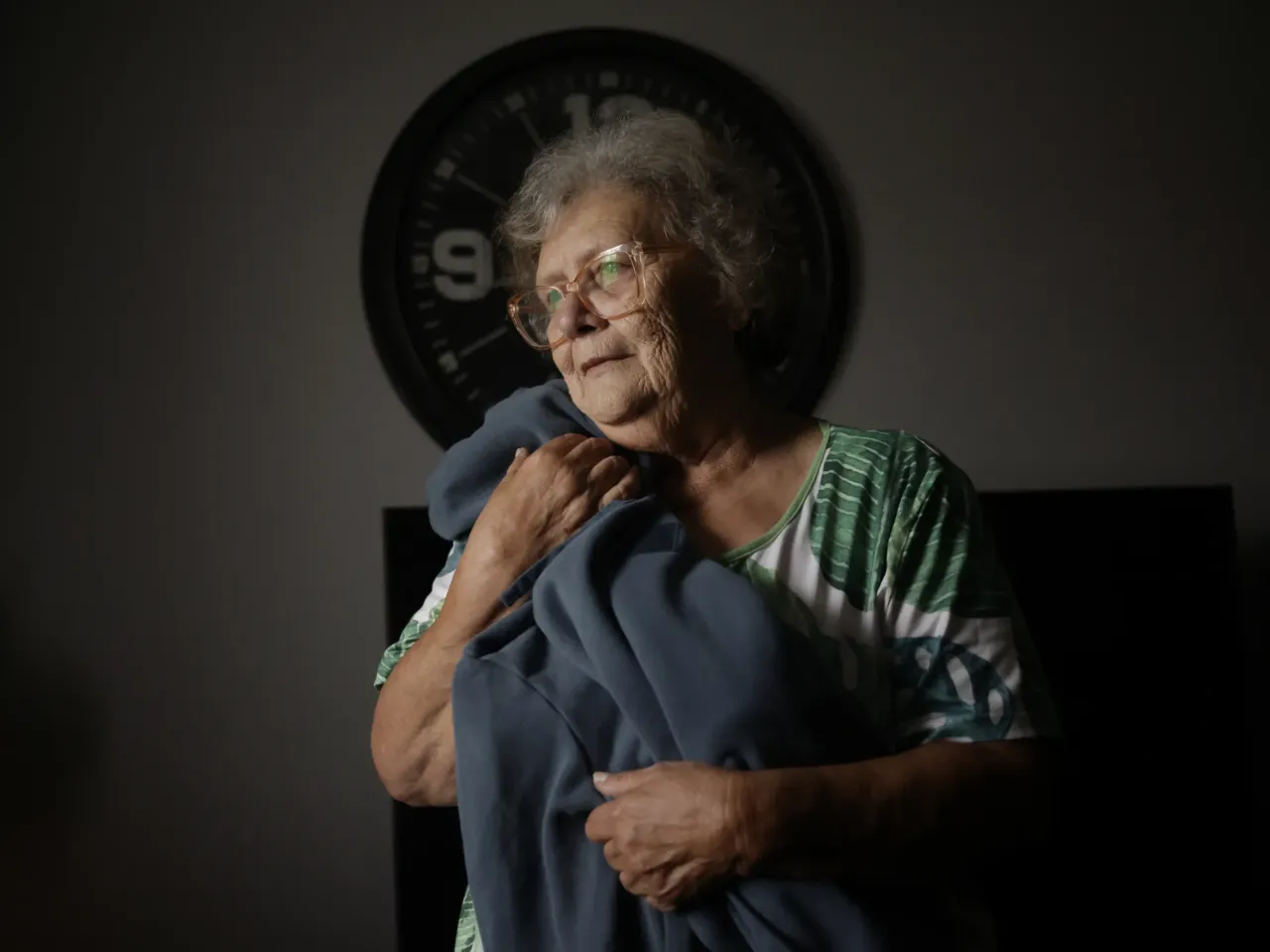 Cindy Leachman Aldridge embraces a hooded sweatshirt that belonged to her late grandson, Jonah Neal, at her home in Owensboro, Ky.
