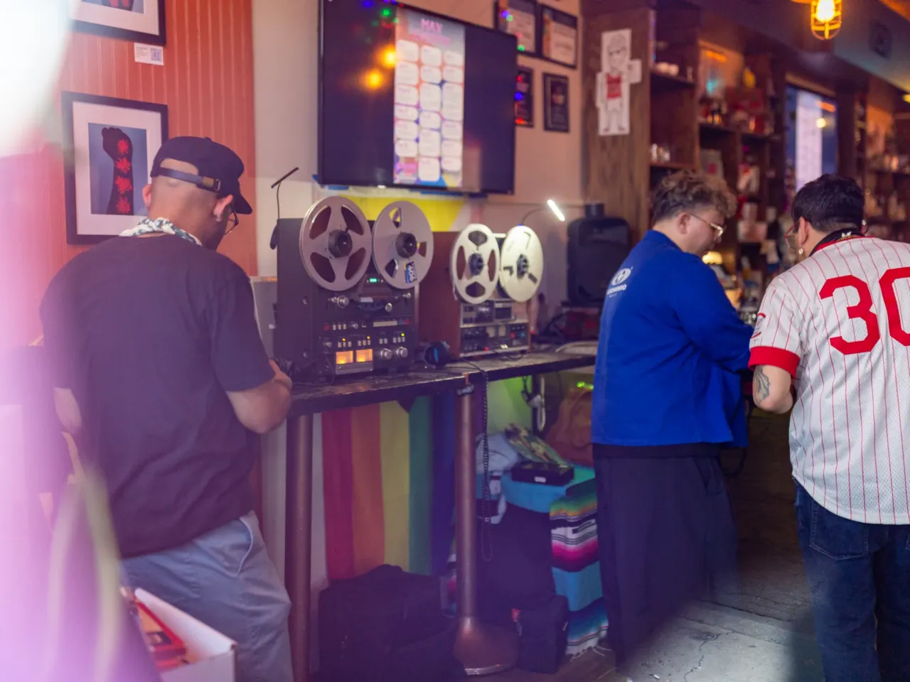 What do a bar and a Muslim community organization have in common? 6 The analog reel-to-reel tape machine plays for the Cuban Reel-to-Reel listening party and the Future Rootz release party at Nighthawk. Co-lead, DJ and music producer Edgar González, who goes by the stage name "Garo," says they collect and play rare sounds and music from Cuba.