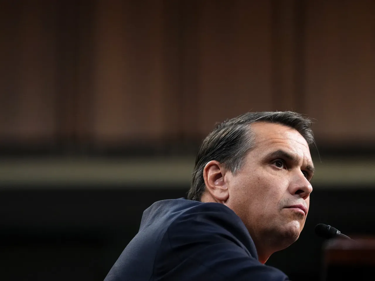 Acting Attorney General Todd Blanche appears at his confirmation hearing in front of the Senate Judiciary Committee on July 15. During Blanche's tenure as acting Attorney General the Justice Department has been under scrutiny for pushing President Trump's 1.8 billion dollar "anti-weaponization" fund and its handling of the Epstein files.