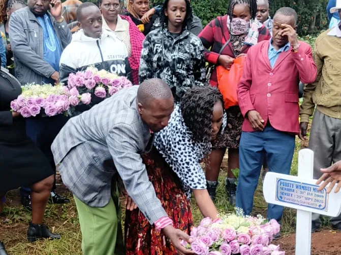 Trump's team says 'no children' died from USAID cuts. Consider these 3 cases 7 Relatives and friends place flowers on Purity Wamboi's gravesite in Kenya.