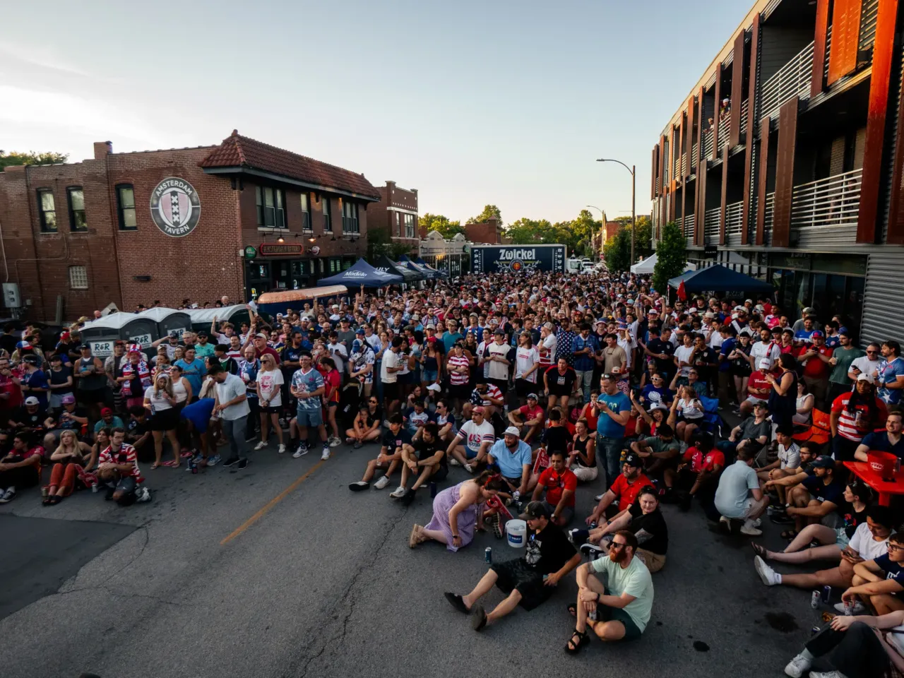 Photos: When the World Cup came to town 2 U.S. fans gather to watch their team rout Paraguay 4-1 during the FIFA World Cup on Friday, June 12, outside Amsterdam Tavern in south St. Louis.