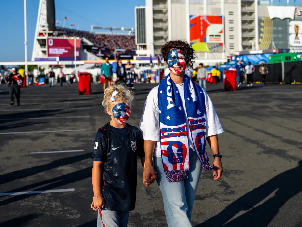 Photos: When the World Cup came to town 11 Brenda Moss and her daughter, Rome, 8, leave the FIFA World Cup match between the United States and Bosnia and Herzegovina at San Francisco Bay Area Stadium in Santa Clara, Calif., on Wednesday, July 1.
