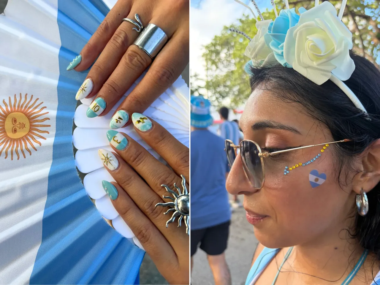 Reporter's Notebook: Finding World Cup joy in speaking to women who love soccer 3 Argentina fan Juana Olivera shows off her country's colors in Miami, Fla. before the Cape Verde match.