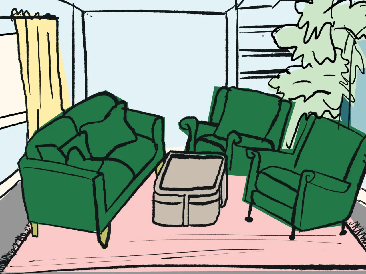 "Adding a bit of walking room, about 18 to 24 inches, behind your couch, side table or armchairs can create the illusion of depth," says Alexandra Gater, a home design consultant.