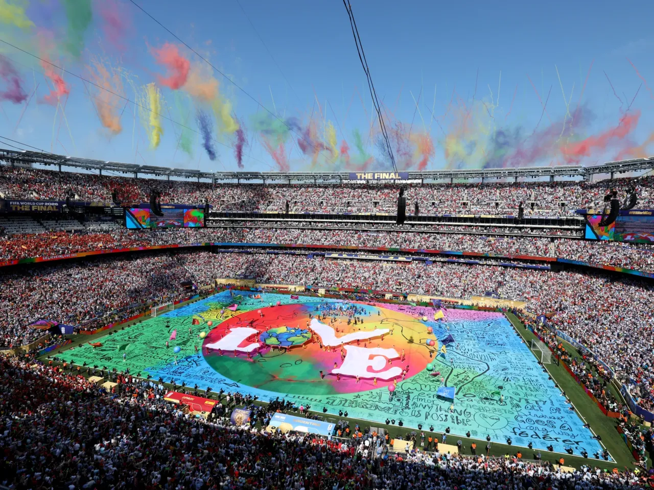 A cavalcade of international stars headlined the World Cup's first-ever halftime final show 5 A view of New York New Jersey Stadium on July 19, 2026 in East Rutherford, New Jersey during the Topps Final Halftime Show.