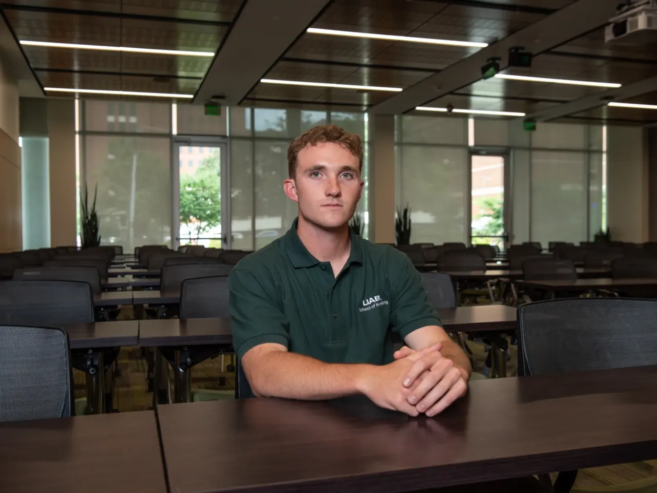 Connor Aderholt decided to pursue nursing after observing the care his grandmother received following a stroke. "It made me realize, this is what I want to do," he says.
