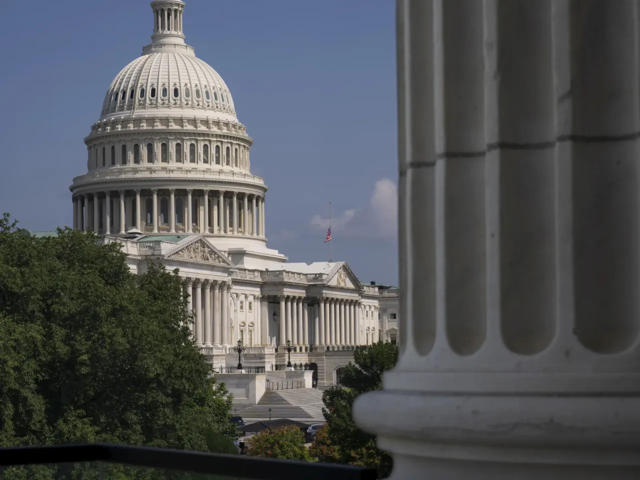 The U.S. Capitol is seen from the Cannon House Office Building on July 22.