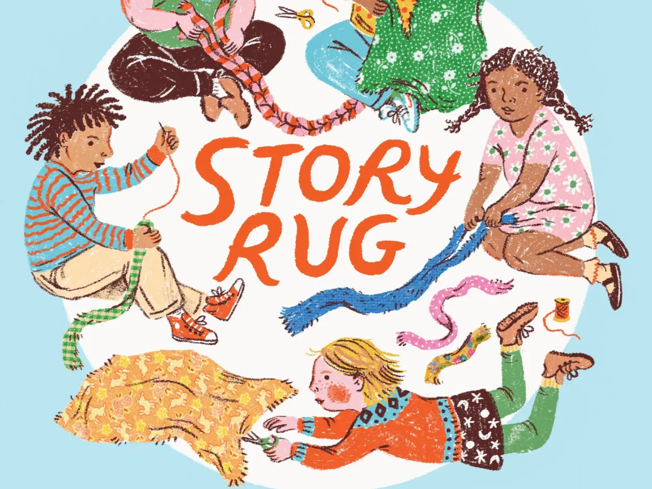 Left over center, right over center — 2nd graders are braiding a 'Story Rug' 2 473511 stroyrug 9780316535380 cvr