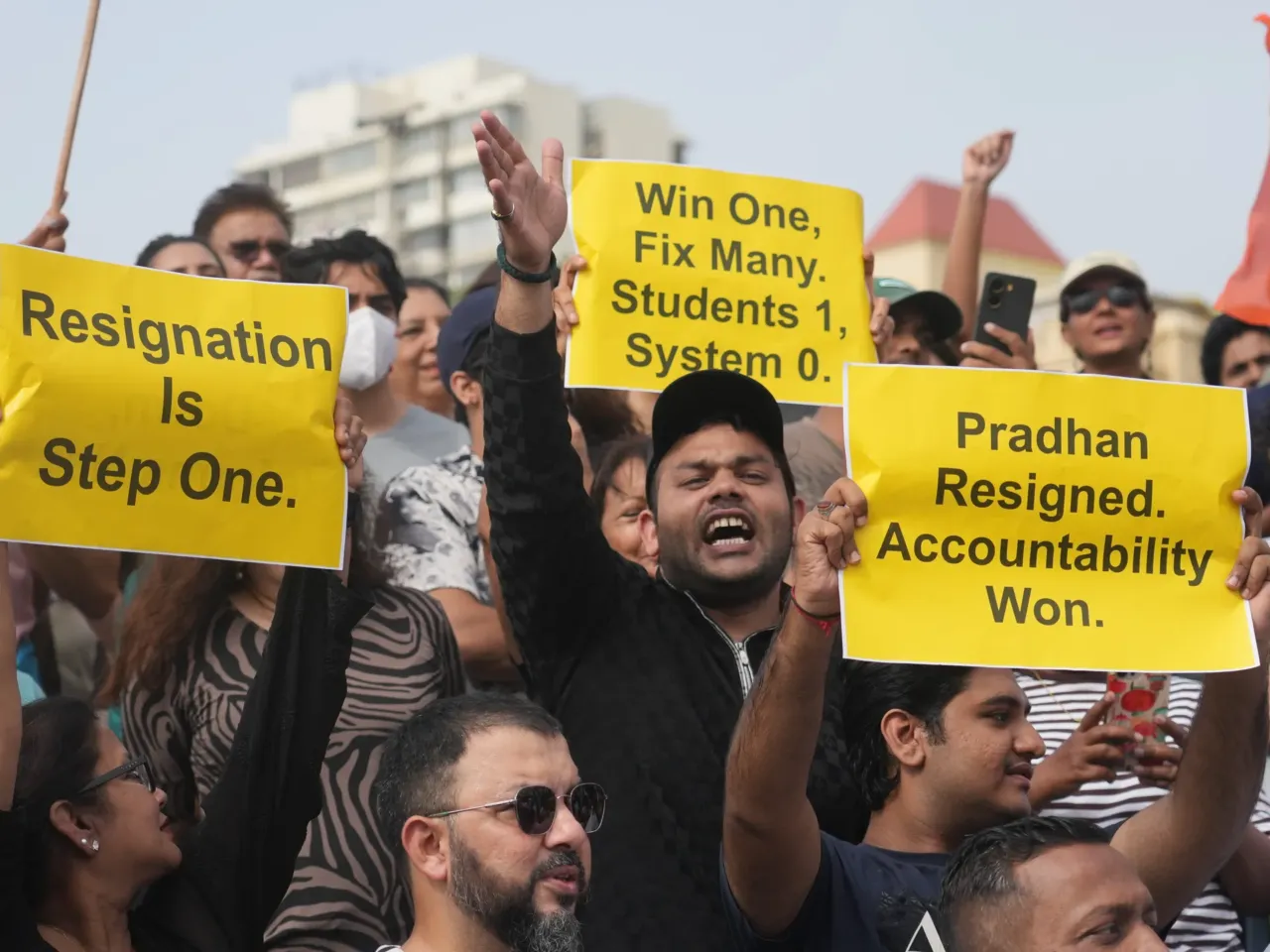 India's 'cockroach' movement ousts minister, but can Modi calm youth? 1 Protesters react after India's Education Minister Dharmendra Pradhan resigned following nationwide protests as part of the Cockroach Janta Party's protest movement in Mumbai, India on Saturday.