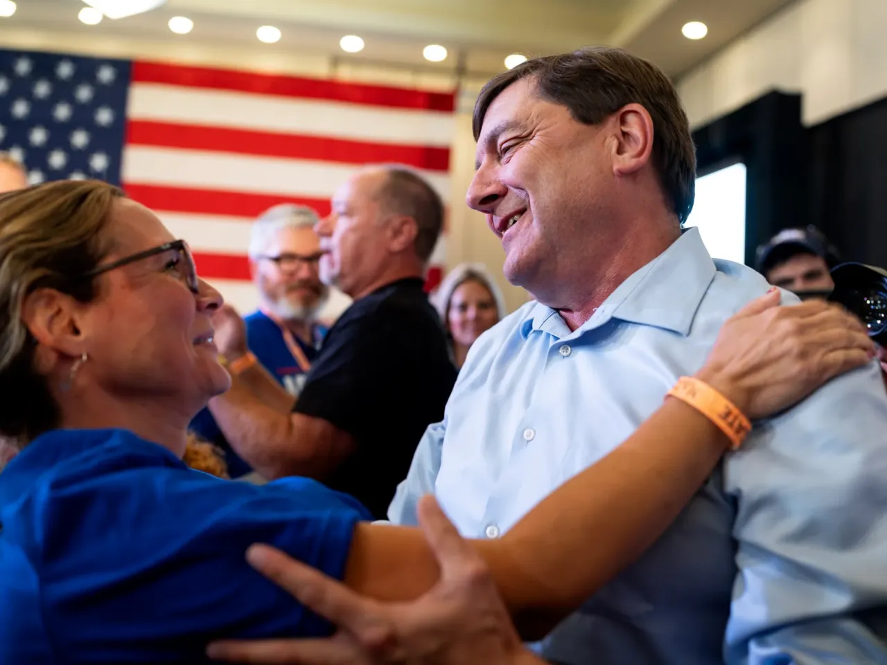 Democrats in Maine formally nominate Troy Jackson as their new U.S. Senate candidate 1 Jackson interacts with delegates after being nominated as the Democratic nominee for U.S. Senate.