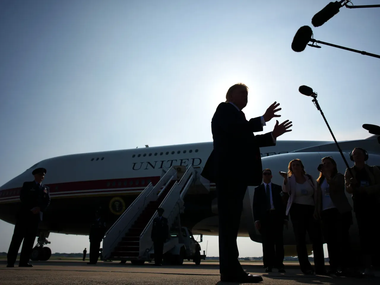Trump shattered ethics norms. Will voters trust Democrats to fix them? 2 President Trump stops to speak to the media on July 1 at Joint Base Andrews, Maryland, before boarding his new Air Force One aircraft gifted to the U.S. by Qatar's government.