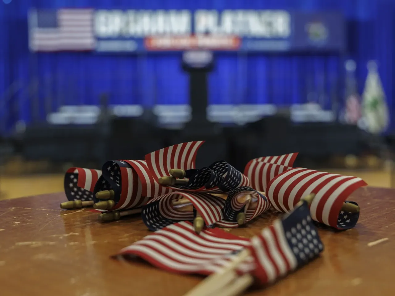 Platner energized Maine's Democrats. Jackson's challenge is to keep them engaged 1 Troy Jackson faces the challenge of energizing a group of voters who feel stung by the implosion of the Platner campaign. Above, American flags on a table at a Platner campaign event on June 9.