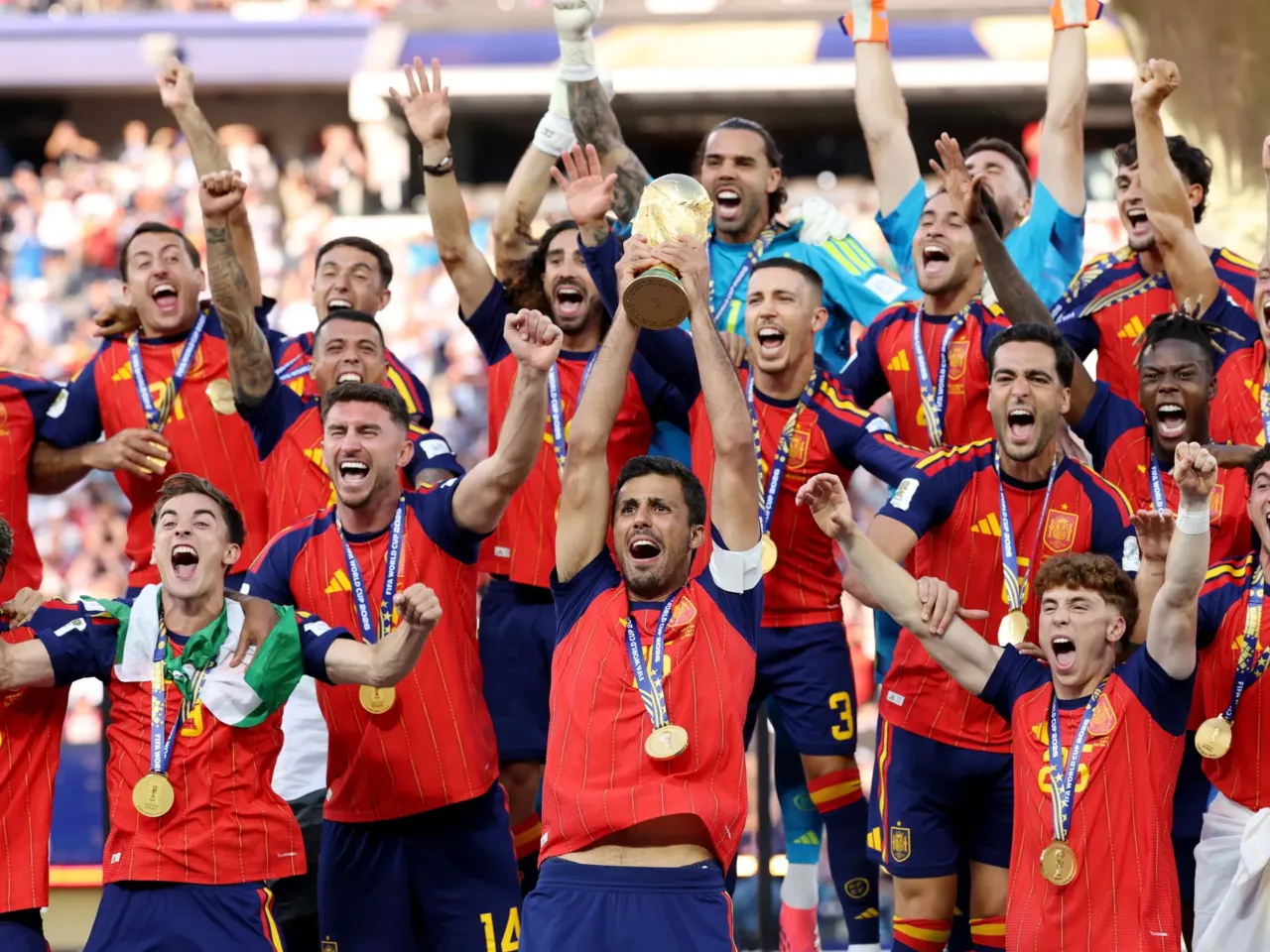 FIFA has a new plan to raise billions of dollars: Selling stakes in the World Cup 1 Spain lifts the World Cup trophy after prevailing over Argentina in the final of the FIFA World Cup final held at New York New Jersey Stadium in East Rutherford, N.J., on July 19, 2026.