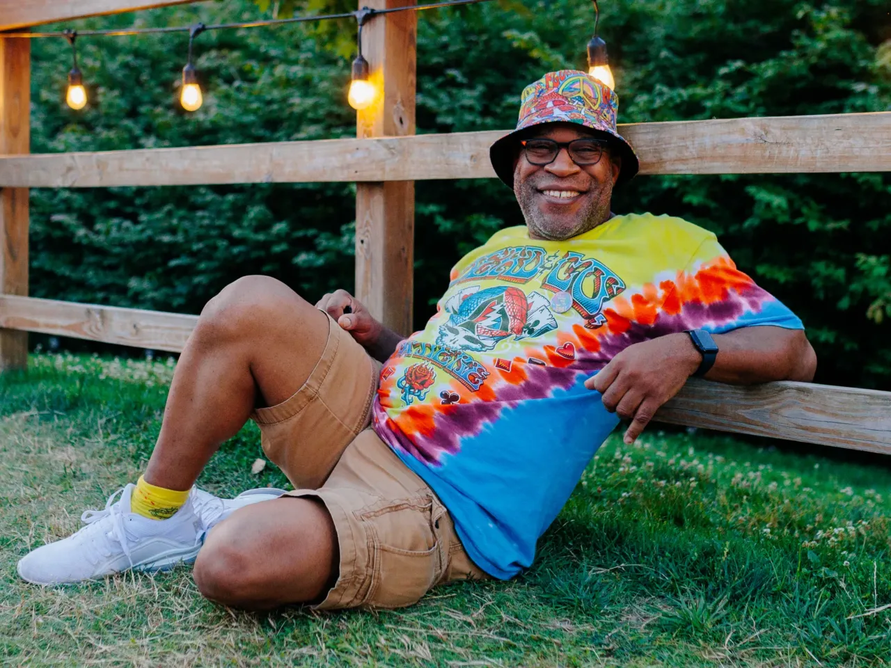 Dabien Floyd, 53, watches Widespread Panic perform during All Good Now festival at Merriweather Post Pavilion. It's Floyd's second year attending the festival and he's a somewhat new listener of The Grateful Dead. He saw a Dead & Company show at The Sphere in Las Vegas. "It was the most amazing live music experience of my life" he said.