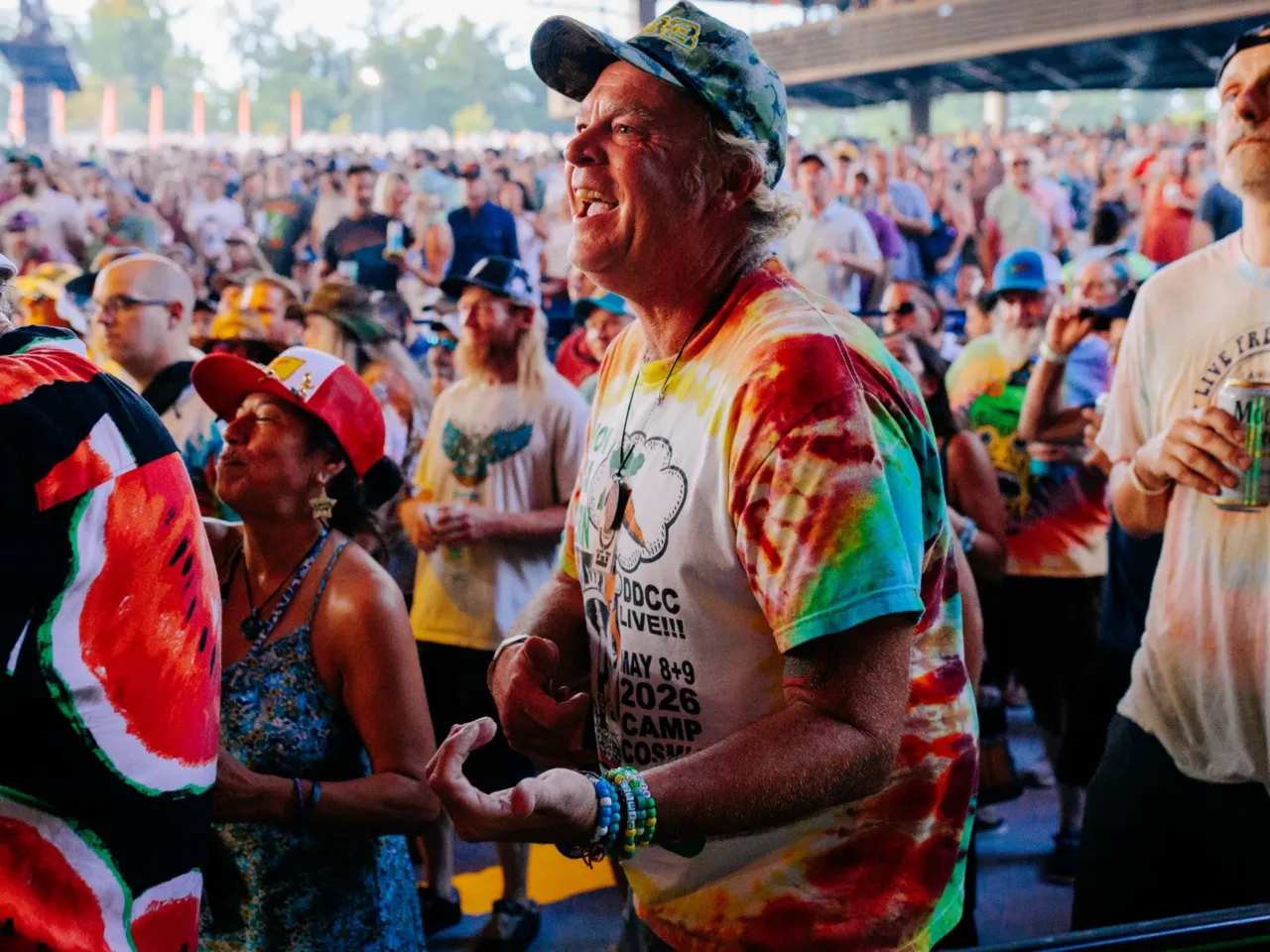 People dance to Widespread Panic in the pit during All Good Now festival at Merriweather Post Pavilion.