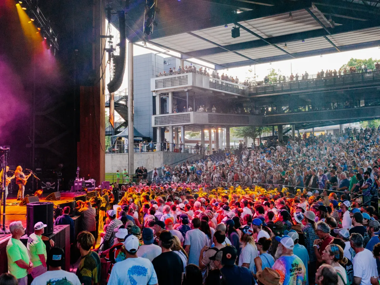 The crowd watches Widespread Panic perform during All Good Now festival at Merriweather Post Pavilion.