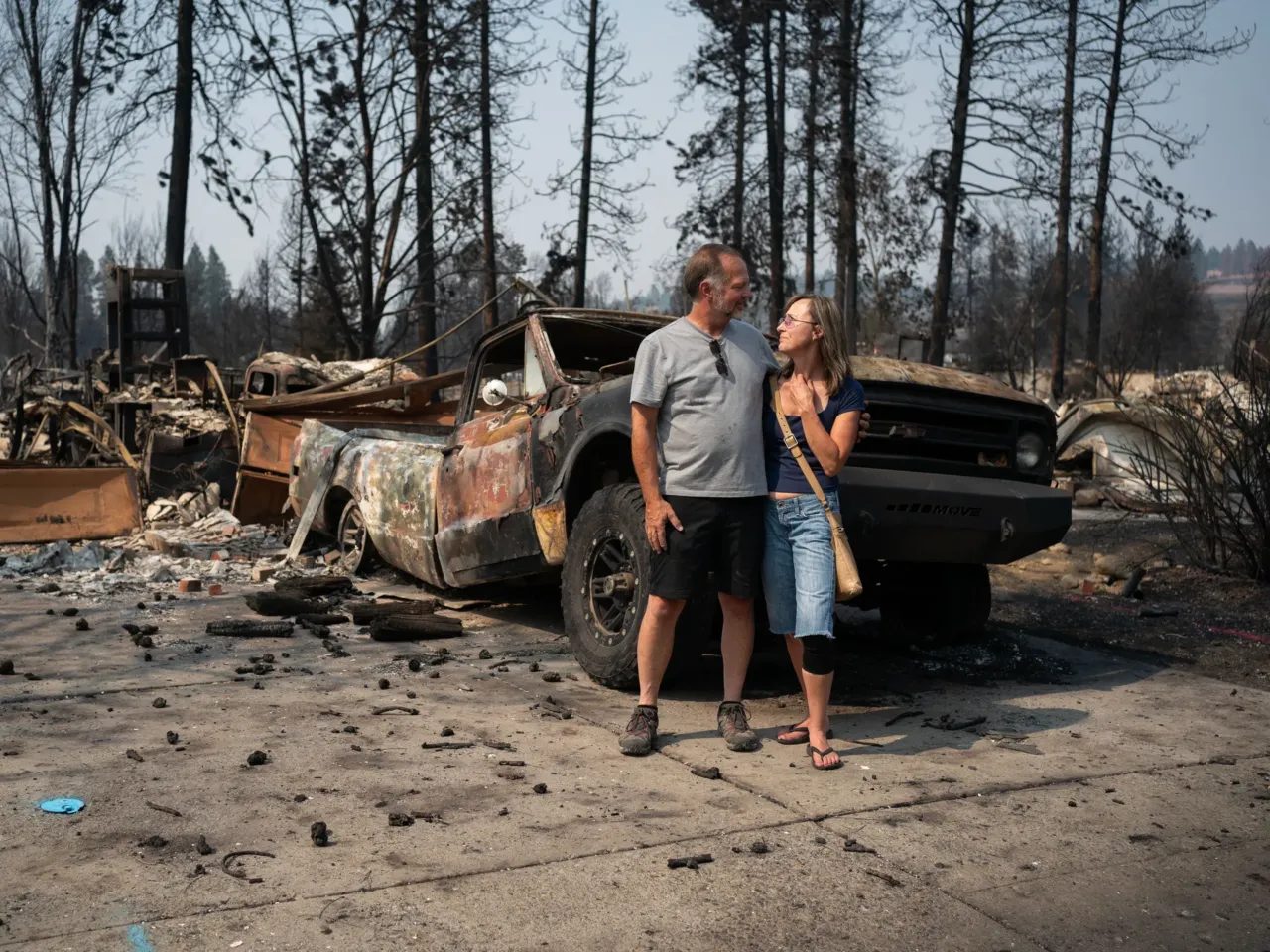 Wildfires in urban areas are more common. That may have helped Spokane 3 Ken and Shannon Adkins stand in front of the home they had lived in for over 20 years on Tuesday. Their neighborhood sits next to a wooded area near the Spokane River.